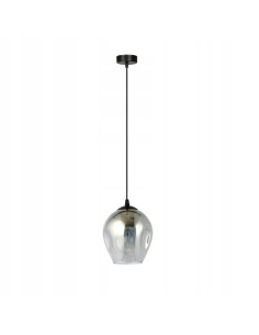 Lampa sufitowa ISTAR 1 BL - grafitowa, minimalistyczna, metalowo-szklana, E27 15W do kuchni i jadalni