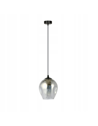 Lampa sufitowa ISTAR 1 BL - grafitowa, minimalistyczna, metalowo-szklana, E27 15W do kuchni i jadalni