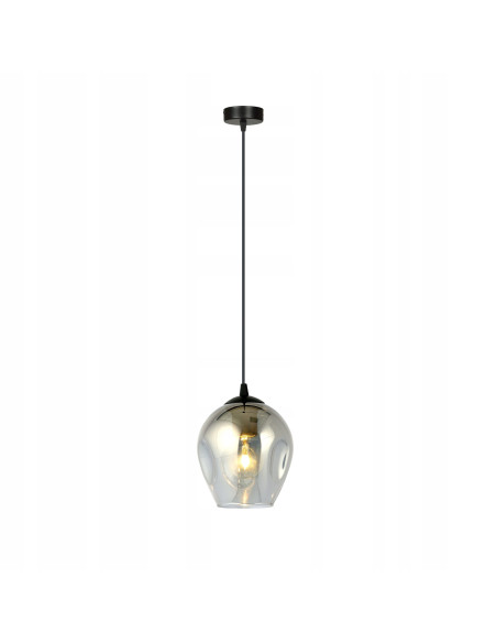 Lampa sufitowa ISTAR 1 BL - grafitowa, minimalistyczna, metalowo-szklana, E27 15W do kuchni i jadalni