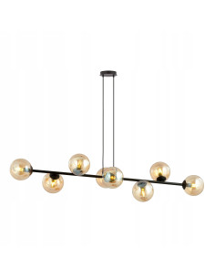 Lampa sufitowa ROSSI 8 z szklanymi kloszami – nowoczesne oświetlenie do biura, salonu i jadalni w czerni lub beżu