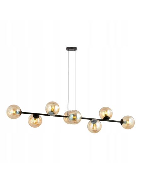 Lampa sufitowa ROSSI 8 z szklanymi kloszami – nowoczesne oświetlenie do biura, salonu i jadalni w czerni lub beżu