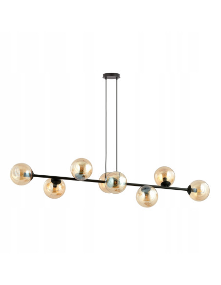 Lampa sufitowa ROSSI 8 z szklanymi kloszami – nowoczesne oświetlenie do biura, salonu i jadalni w czerni lub beżu