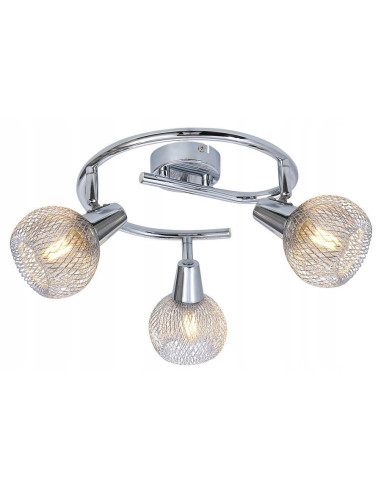 Lampa sufitowa LORETTO - Elegancka, nowoczesna z chromowanymi detalami, 3-punktowa E14 do salonu i innych pomieszczeń