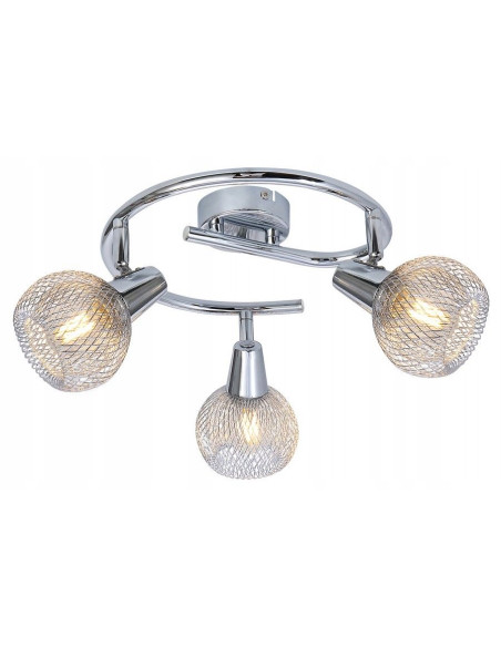 Lampa sufitowa LORETTO - Elegancka, nowoczesna z chromowanymi detalami, 3-punktowa E14 do salonu i innych pomieszczeń