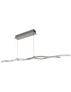 Lampa LED WAVE LINE - Nowoczesna lampa wisząca 120 cm, srebrna, 10W, ciepłe białe światło do jadalni i salonu