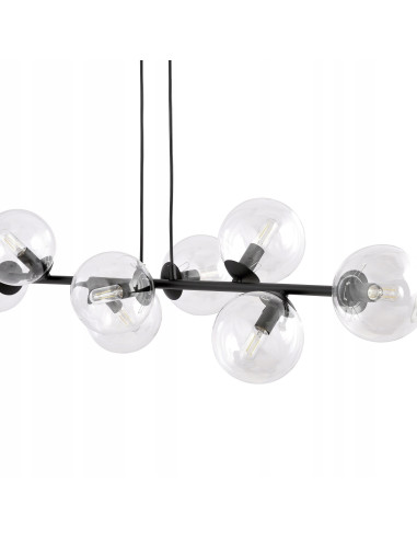 Lampa sufitowa Emibig Rossi 8 BL – minimalistyczna elegancja z transparentnymi kulami do każdego wnętrza.