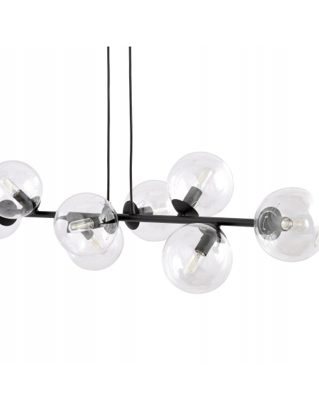 Lampa sufitowa Emibig Rossi 8 BL – minimalistyczna elegancja z transparentnymi kulami do każdego wnętrza.