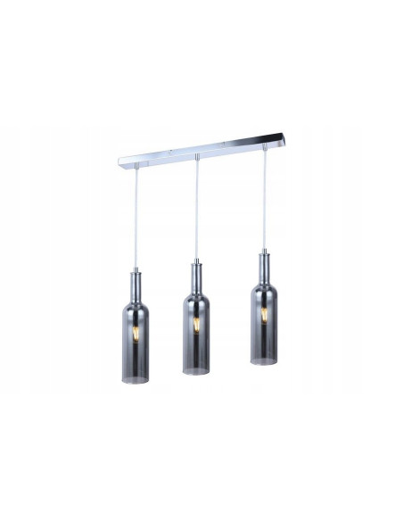 Lampa Bottle - nowoczesna lampa wisząca ze stalową podstawą i przezroczystym kloszem, doskonała do każdego wnętrza.