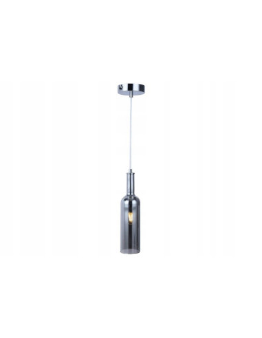 Elegancka lampa dekoracyjna Bottle w kolorze chromu - nowoczesny akcent do biura i salonu.