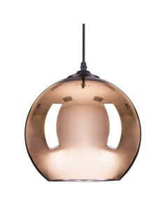 Lampa wisząca MIRROR GLOW - eleganckie oświetlenie z lustrzanym kloszem w kolorze miedzi do nowoczesnych wnętrz.