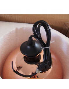 Lampa wisząca MIRROR GLOW - eleganckie oświetlenie z lustrzanym kloszem w kolorze miedzi do nowoczesnych wnętrz. 2