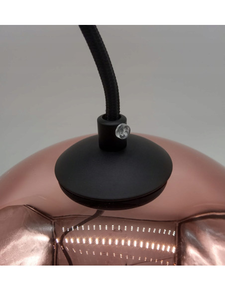 Lampa wisząca MIRROR GLOW - eleganckie oświetlenie z lustrzanym kloszem w kolorze miedzi do nowoczesnych wnętrz.