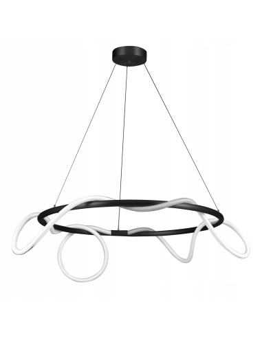 Lampa wisząca FANTASIA ROUND LED - nowoczesne oświetlenie do biura, jadalni i salonu w eleganckiej kolorystyce bieli i czerni