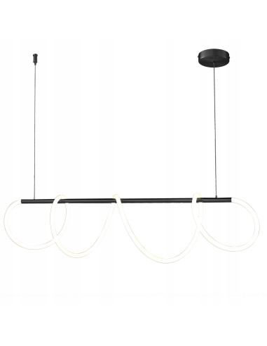 Stylowa lampa wisząca LED FANTASIA w czarnym kolorze - eleganckie oświetlenie do jadalni, biura i salonu