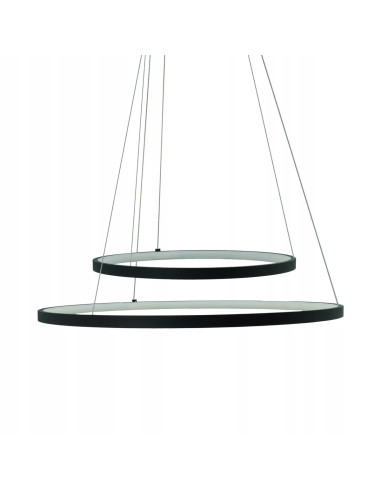 Nowoczesna Lampa LED PEORIA z Pilotem - Elegancka Podwójna Lampa w Czarnej Obudowie do Salonu i Jadalni