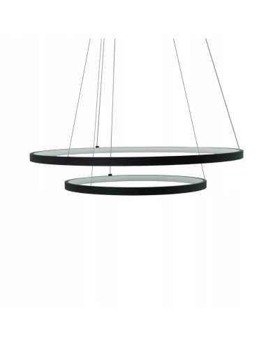 Nowoczesna Lampa LED PEORIA z Pilotem - Elegancka Podwójna Lampa w Czarnej Obudowie do Salonu i Jadalni