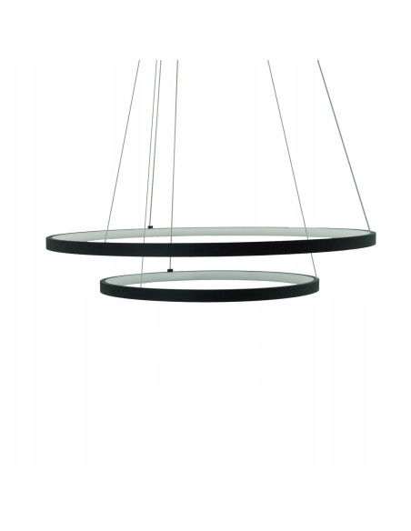 Nowoczesna Lampa LED PEORIA z Pilotem - Elegancka Podwójna Lampa w Czarnej Obudowie do Salonu i Jadalni