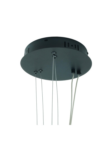 Nowoczesna Lampa LED PEORIA z Pilotem - Elegancka Podwójna Lampa w Czarnej Obudowie do Salonu i Jadalni