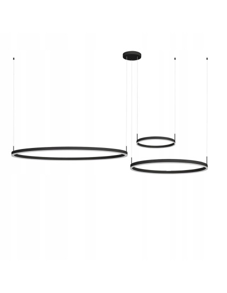 Lampa wisząca LED JOLIETA 3P, czarna, z regulacją barwy, nowoczesny design do biura i salonu