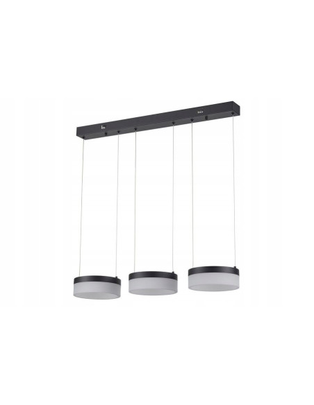 Nowoczesna lampa wisząca LED RING 3-punktowa czarna, styl skandynawski, 100cm, 1500 lumenów do jadalni i salonu