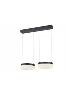 Nowoczesny żyrandol LED Nicki w czerni - eleganckie oświetlenie do biura, jadalni i salonu z okrągłymi detalami