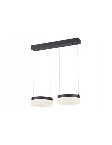 Nowoczesny żyrandol LED Nicki w czerni - eleganckie oświetlenie do biura, jadalni i salonu z okrągłymi detalami