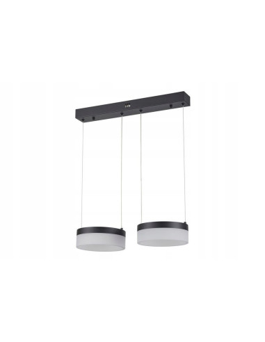 Nowoczesny żyrandol LED Nicki w czerni - eleganckie oświetlenie do biura, jadalni i salonu z okrągłymi detalami