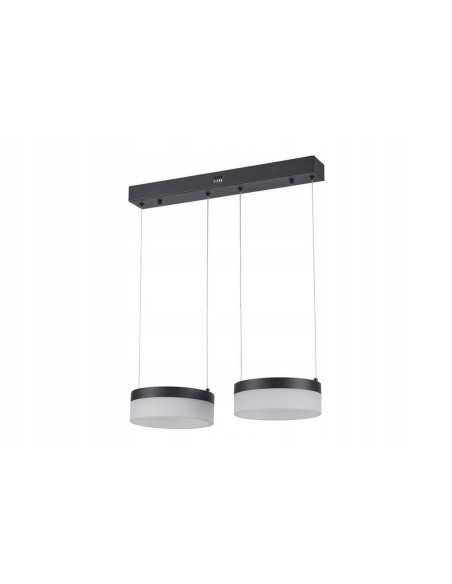 Nowoczesny żyrandol LED Nicki w czerni - eleganckie oświetlenie do biura, jadalni i salonu z okrągłymi detalami