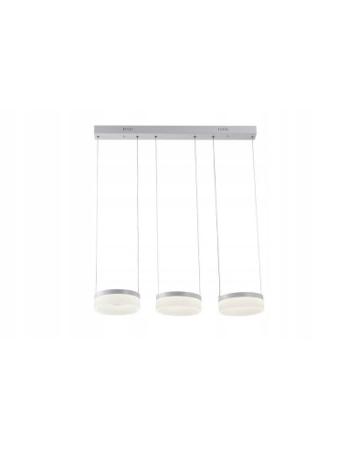 Lampa wisząca LED RING szara, 3-punktowa, nowoczesna do kuchni i biura, kolekcja Nicki, Reality.