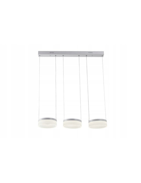 Lampa wisząca LED RING szara, 3-punktowa, nowoczesna do kuchni i biura, kolekcja Nicki, Reality.