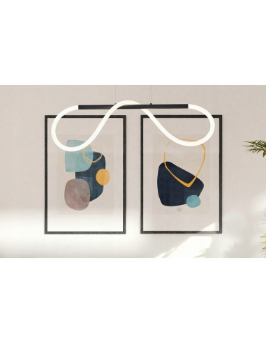 Nowoczesna lampa LED Savanah w czerni, wysoka 120 cm, elegancka dekoracja do salonu i biura.