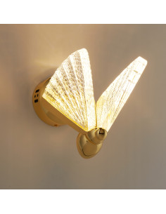 Kinkiet BEE LED - Luksusowa lampa ścienna w stylu glamour, metalowo-akrylowy design, idealna do sypialni i biura. 2