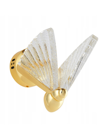 Kinkiet BEE LED - Luksusowa lampa ścienna w stylu glamour, metalowo-akrylowy design, idealna do sypialni i biura.