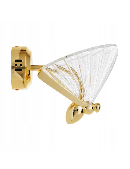 Kinkiet BEE LED - Luksusowa lampa ścienna w stylu glamour, metalowo-akrylowy design, idealna do sypialni i biura.