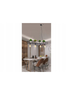 Nowoczesna lampa kwietnik Fiore z półką - elegancka metalowa dekoracja do jadalni i kuchni w kolorze czarnym 2