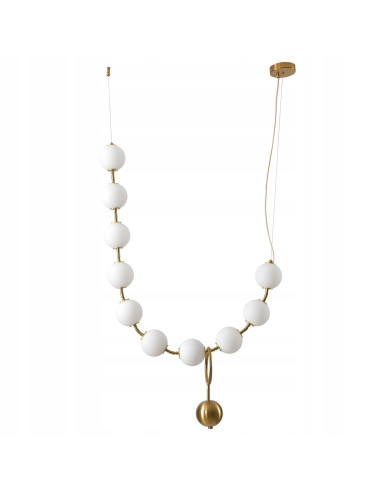 Lampa Wisząca CORALLI L z 10 Szklanymi Kloszami w Złotym i Białym – Elegancja i Nowoczesność dla Twojego Wnętrza