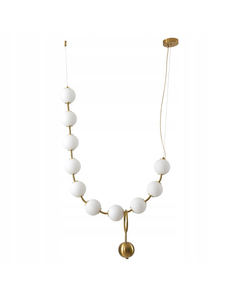 Lampa Wisząca CORALLI L z 10 Szklanymi Kloszami w Złotym i Białym – Elegancja i Nowoczesność dla Twojego Wnętrza