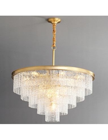 Luksusowa lampa sufitowa K9 ICELAND, okrągła, złota, 8-punktowa - elegancja w każdym wnętrzu.