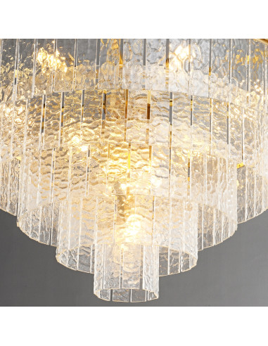 Luksusowa lampa sufitowa K9 ICELAND, okrągła, złota, 8-punktowa - elegancja w każdym wnętrzu.