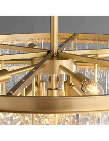 Luksusowa lampa sufitowa K9 ICELAND, okrągła, złota, 8-punktowa - elegancja w każdym wnętrzu.