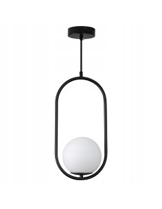 Lampa Wisząca COSTA SOLO - Nowoczesny Design w Czerni z Mlecznym Kloszem do Stylowych Wnętrz