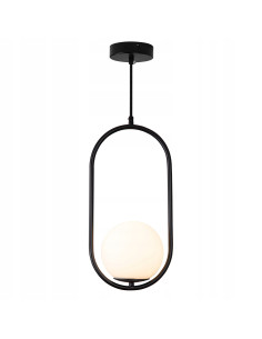 Lampa Wisząca COSTA SOLO - Nowoczesny Design w Czerni z Mlecznym Kloszem do Stylowych Wnętrz 2