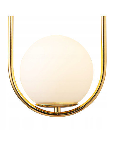 Lampa wisząca COSTA SOLO – złota elegancja z mlecznym kloszem do nowoczesnych wnętrz