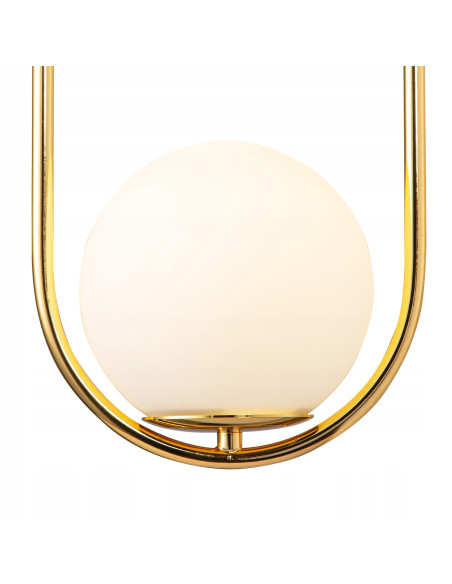 Lampa wisząca COSTA DUO w złotej oprawie z mlecznymi kloszami - nowoczesne oświetlenie do biura i salonu