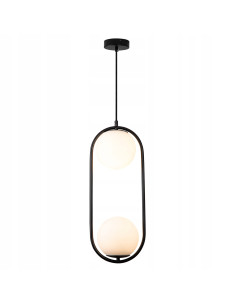 Lampa wisząca COSTA DUO z czarną ramą i białymi kloszami – nowoczesna elegancja do każdego wnętrza 2