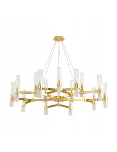 Lampa wisząca CANDELA-15, nowoczesny złoty żyrandol z 30 szklanymi kloszami, elegancki akcent do wnętrz 2