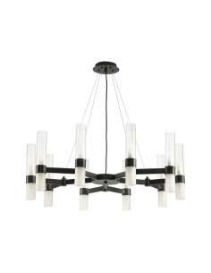 Elegancka lampa wisząca CANDELA-10 w czerni, kandelabr z 10 kloszami, regulowana wysokość 50-200 cm, nowoczesny design. 2