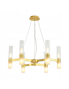 Lampa wisząca CANDELA-6, 6-punktowa, czarna z szklanymi kloszami, elegancka do biura i salonu