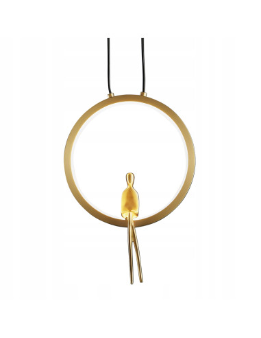 Złota lampa wisząca AMICI z mosiądzu LED – nowoczesna elegancja do jadalni i salonu