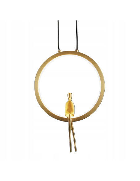 Złota lampa wisząca AMICI z mosiądzu LED – nowoczesna elegancja do jadalni i salonu